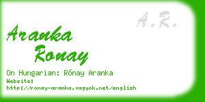 aranka ronay business card